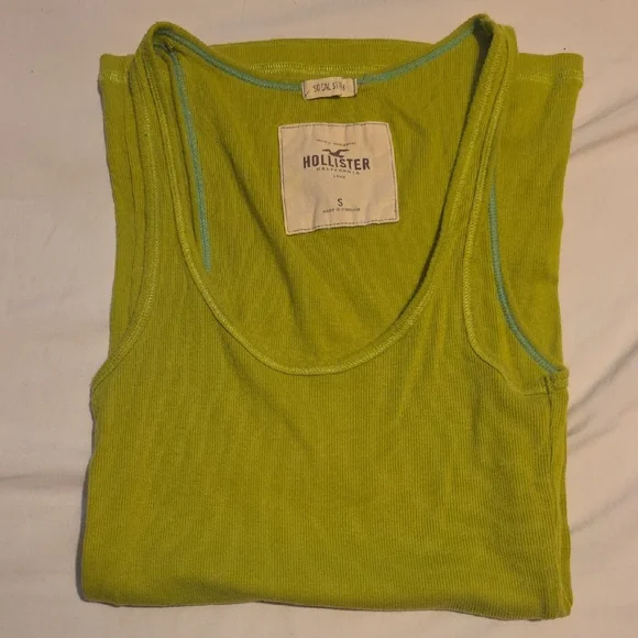 Hollister Extra Long So-Cal Stretch Women's Lime Tank Top Size Small - Picture 7 of 10